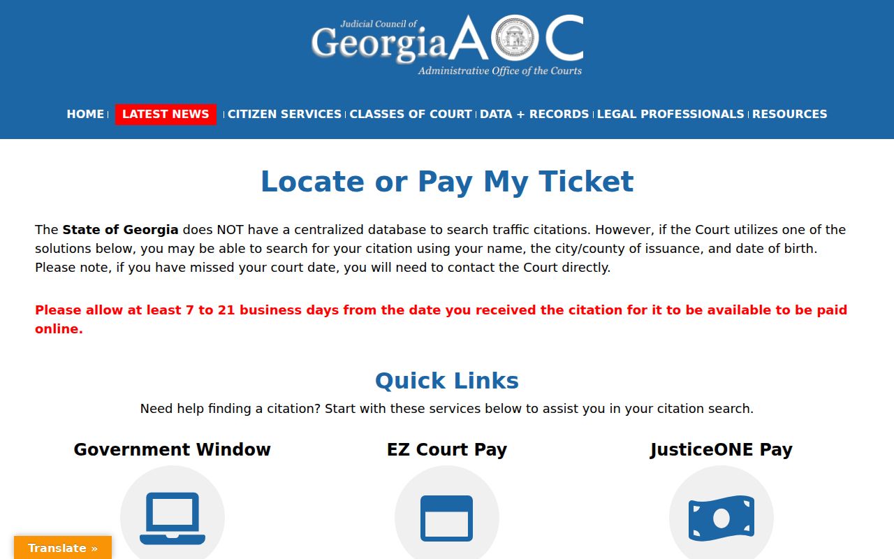 Colquitt County active traffic warrant routing