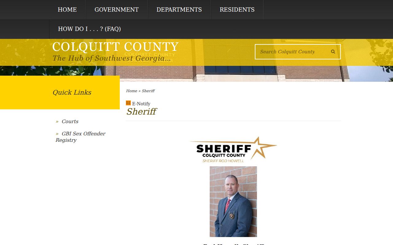 Colquitt County Sheriff’s Office official contact information